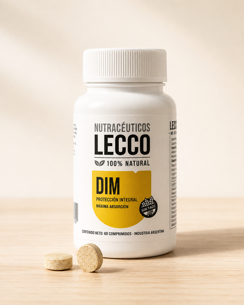Frasco de Lecco Dim con dos comprimidos